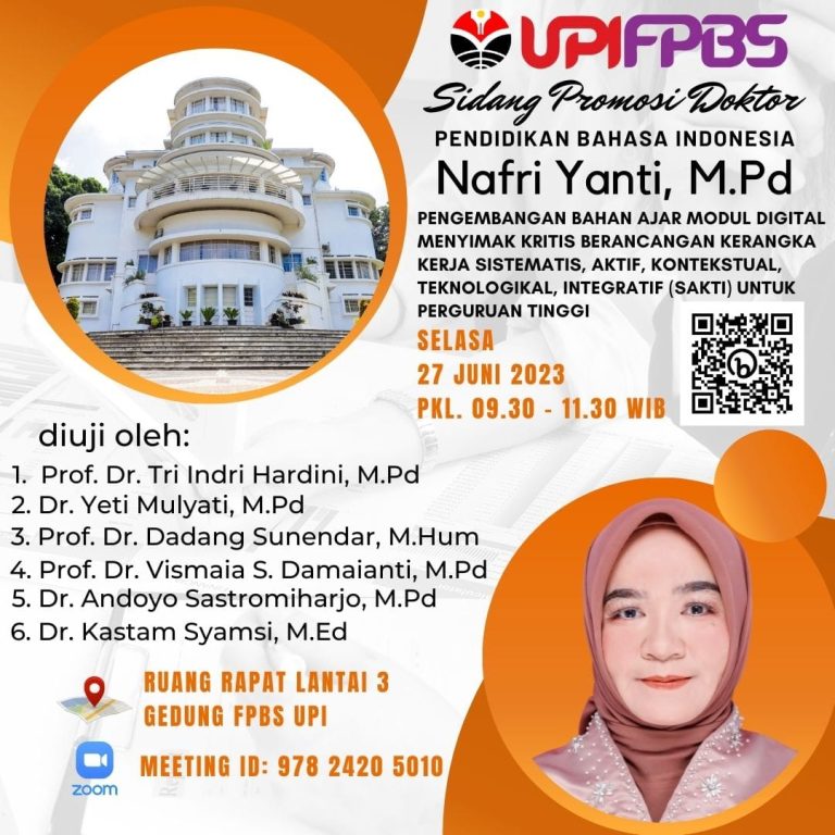 Sidang Promosi Doktor Nafri Yanti, M.Pd